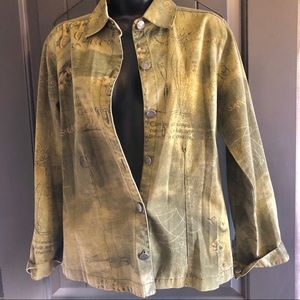Chico’s Design Green Denim Jean Jacket